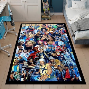 Hiphop Rug, Legends Rug,Rappers Rug,Music Rug,Music Decor,Music Room Rug,Rap Stars Collage Rug,Awesome Rug,Unique Rug,Area Rug,Gifts For Him