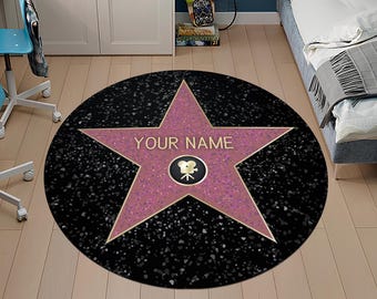 Personalized Hollywood Star Rug: Custom Name Celebrity Gift