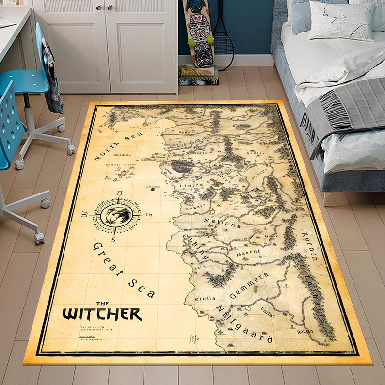 The Witcher World Map Rug - Fantasy Map Rug - Video Game Map - the ...