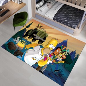 The Simpsons,Simpsons Rug,Funny Rug,Colorful Rug,Unique Rug Rug,Fantastic Rug,Legend Rug,Anime Decor,Custom Rug,Anime Rug,Area Rug,Gifts