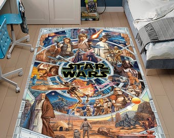 Star Wars Characters,Star Wars Rug, Darth Vader Rug,Star Wars Themed Rug,Young Room Rug,Boys Room Rug,Custom Rug,Personalized Gifts,Area Rug