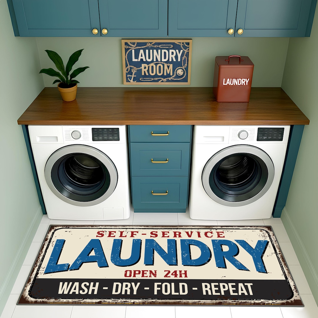 Laundry Room Rug, Washing Machine Rug, Custom Laundry Room Floor Mat ...