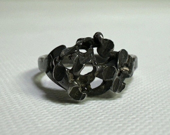 Vintage Sterling 925 Silber Brutalist Design Mode Ring Größe 6