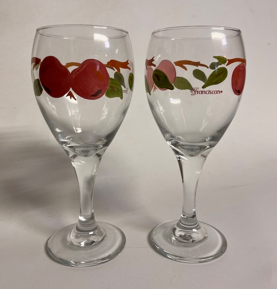 Set of 2 Franciscan Apple 7.5 Wine Water Dining Glasses Goblets Etsy