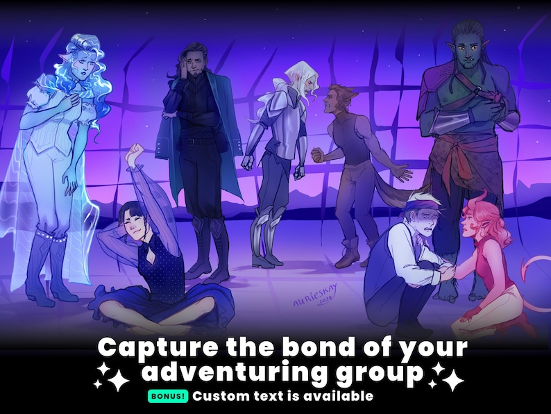 DND Party Art Commission - Adventuring Group Portrait, Custom Fantasy ...
