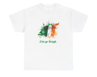 Erin go Bragh Ireland flag style six tee shirt, Ireland shirt, Irish Woman Gift, St Patrick, Irish Man Gift, Irish Christmas Gift