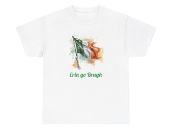 Erin go Bragh Ireland flag style two tee shirt, Ireland shirt, Irish Woman Gift, St Patrick gift, Irish Man Gift, Irish Christmas Gift