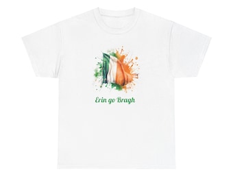 Erin go Bragh Ireland flag style five tee shirt, Ireland shirt, Irish Woman Gift, St Patrick, Irish Man Gift, Irish Christmas Gift