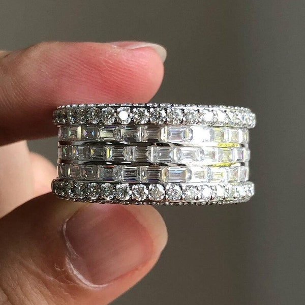 VVS1 Moissanite Diamond Ring, Moissanite Diamond Promise Ring, Handmade White Gold Ring, Diamond Ring, Engagement/Anniversary Gift
