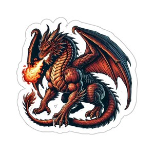 Dragon Sticker - Fire Breather - Gift for Mythology Lovers