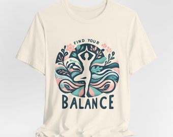 Camiseta de yoga, Camiseta motivacional Encuentra tu equilibrio, Regalo para amantes del yoga