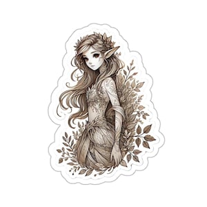 Enchanting Elf Sticker - Mythological Being - Fantasy Vinyl Decal for Laptops, Water Bottles, Journals and more