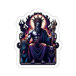Greek Deity Hades Sticker - Mythological God Sticker -  Mythology Art for Laptops, Helmets and Water Bottles