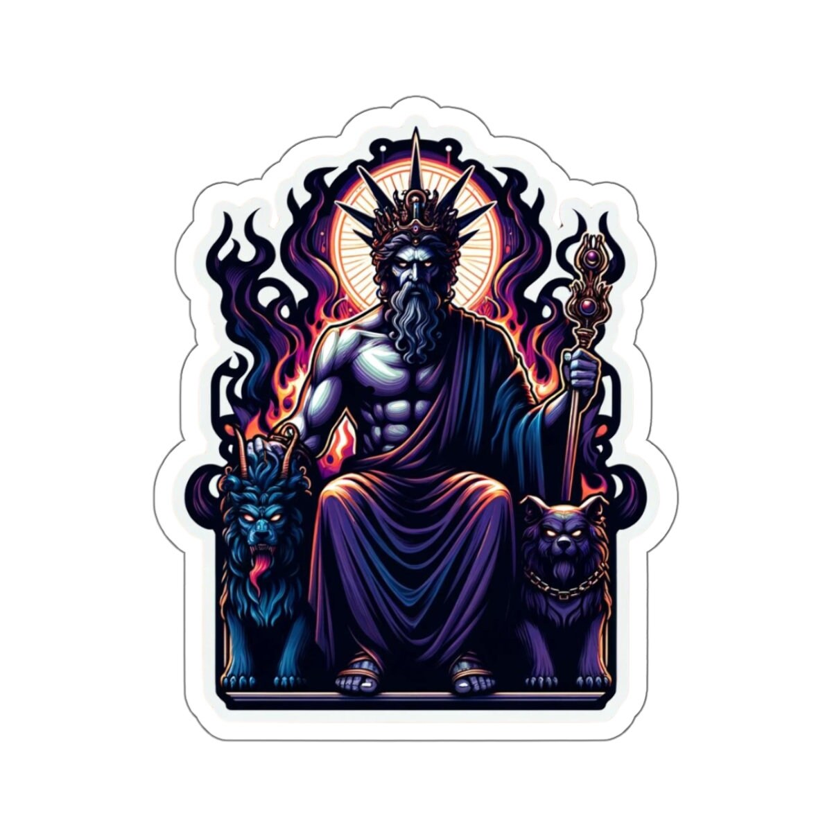 Greek Deity Hades Sticker - Mythological God Sticker - Mythology Art for  Laptops, Helmets and Water Bottles - Etsy, image size:1200x1200