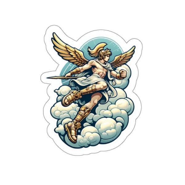 Mythological God Hermes - God of Travel and Trade - Greek Mythology - Durable Vinyl - Decal for Laptops, Helmets, Notebooks and More