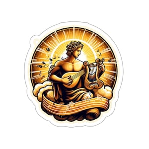 Greek Mythological God - Greek God Apollo Sticker - Sun God - Mythological Vinyl Decal for Laptops, Books