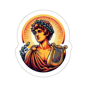 Greek God Apollo Vinyl Sticker - Mythology Art Decal - Sun and Music Symbol - Gift for Music Lovers