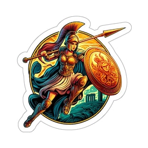 Athena Sticker - Greek Goddess of Wisdom and War - Vinyl Decal for Laptops, Journals, and More