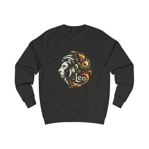Löwe-Tierkreis-Grafik-Sweatshirt - Feuerzeichen-Shirt - Astronomie-Shirt - Astrologie-Diagramm-Bekleidung