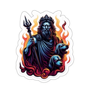Greek God Hades Vinyl Sticker - Greek Mythology Decal - Underworld Deity - Unique Mythological Design