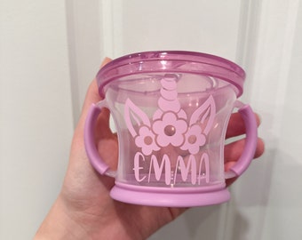 Spersonalizowany łapacz przekąsek | Kubek na przekąski | Munchkin | Przekąski | Niemowlę | Maluch | Pierwsze urodziny | Mama + Ja | Dopasowanie | Jednorożec | Prezent | Upominek na imprezę