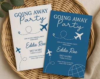 Going away, farewell party invitation, moving away or moving out, see you later printable invitation, digital download