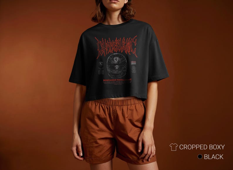 Heavy Metal Style Racing Tee, Monegasque Driver Graphic Top, Race Day Inspired Goth Band Shirt, Unisex Motorsport Apparel Gift for Fans image 2