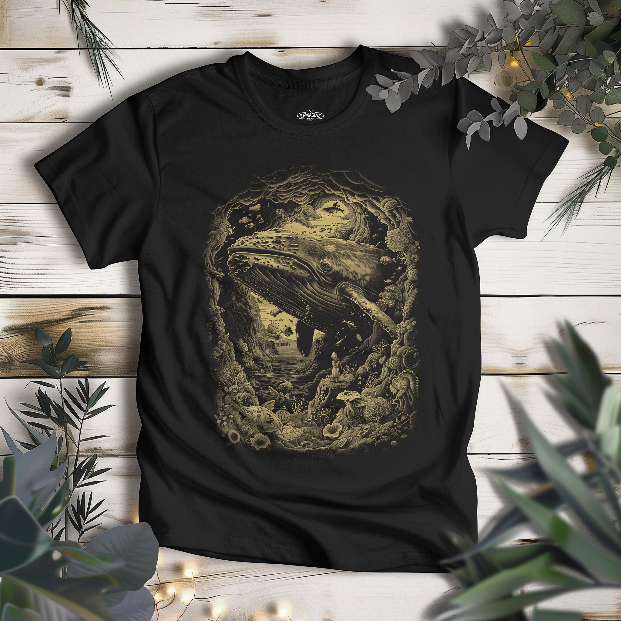 Whale Tshirt Gift, Men's Whale Shirt, Animal Shirt, Optical Illusion