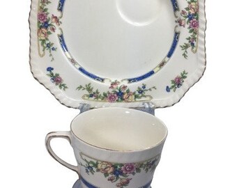 Rare Vintage Johnson Bros Snack Plate and Tea Cup Bone China Made in England Tea Party, Collection