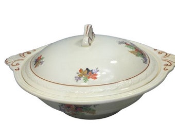 Impresionante vintage J&G Meakin Sunshine Soup Bowl con tapa hueso China hecho en Inglaterra colección de té de platos de servicio