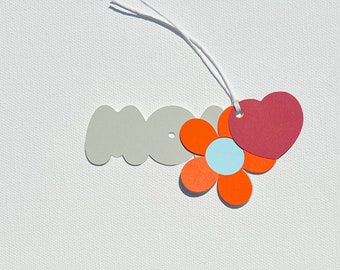 Mother’s Day Gift Tag, Mom Tag, Mom Gift Tag, Mother’s Day Flowers, Flower Tags, Heart Tags. Double Layer, Blank Tags - Set of 3.