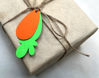 Easter Carrot Gift Tag perfect for Kids Easter Basket, Easter Decor, Easter Party Gift Favors.  Double Layer, Blank Tag - Set of 10.