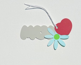 Mother’s Day Gift Tag, Mom Tag, Mom Gift Tag, Mother’s Day Flowers, Flower Tags, Heart Tags. Double Layer, Blank Tags - Set of 3.