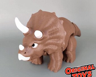Juguete Flexi Triceratops – Figura de dinosaurio articulada – Impresión 3D STL