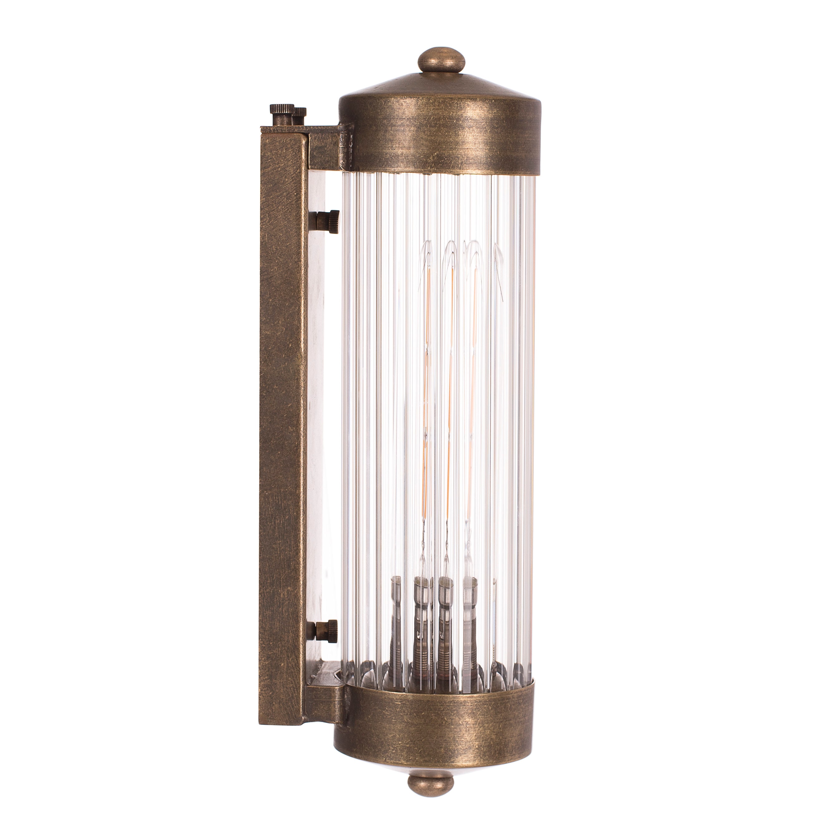 Jim Lawrence Ltd Cheltenham Bathroom Wall Light, Antiqued Brass, Fluted ...