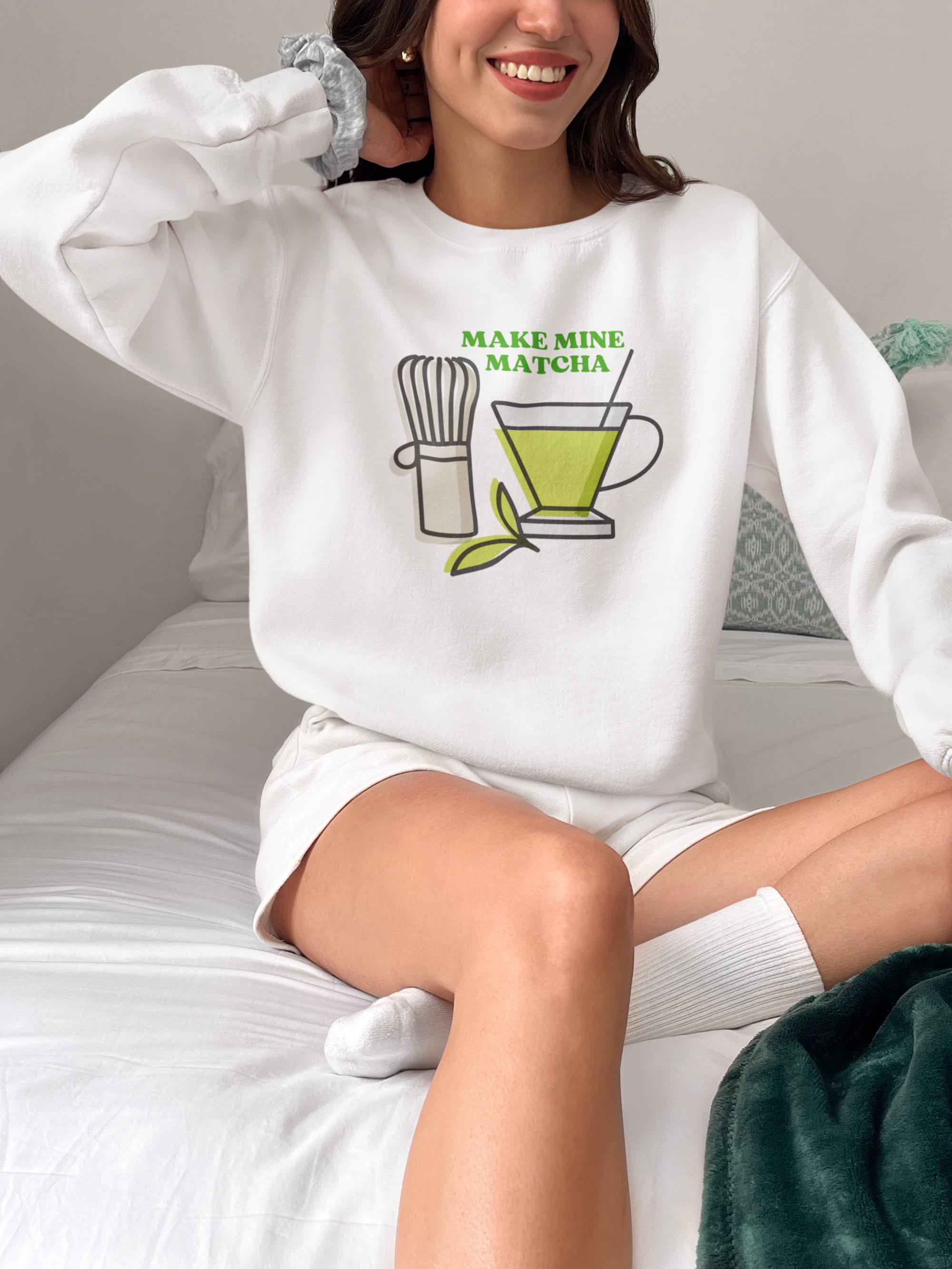 Matcha Sweatshirt, Make Mine Matcha, Matcha Shirt, Matcha Lover, Green Tea, Tea Sweatshirt, Tea