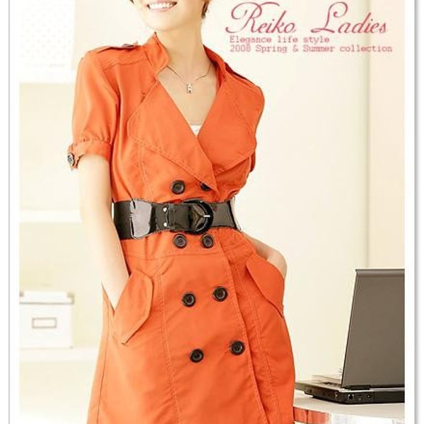 tow lines button short sleeve one-piece dress