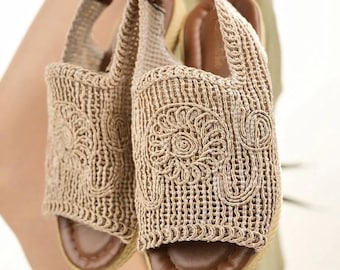 Rattan Sandals for Women – Summer Slip-On Flats with Gold Bit Detail – Rattan Look Casual Loafers, Summer Slip, Boho Slip