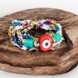 Bandana Wrap Bracelet Necklace – Boho Convertible Jewelry for Women, Bandana Bracelet, Bandana Necklace, Colorful Jewelry