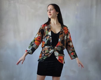 Silk flowers blouse date night top, Silk shirt floral print blouse, V neck summer blouses, Satin tops elegant blouse, Floral Boho blouse