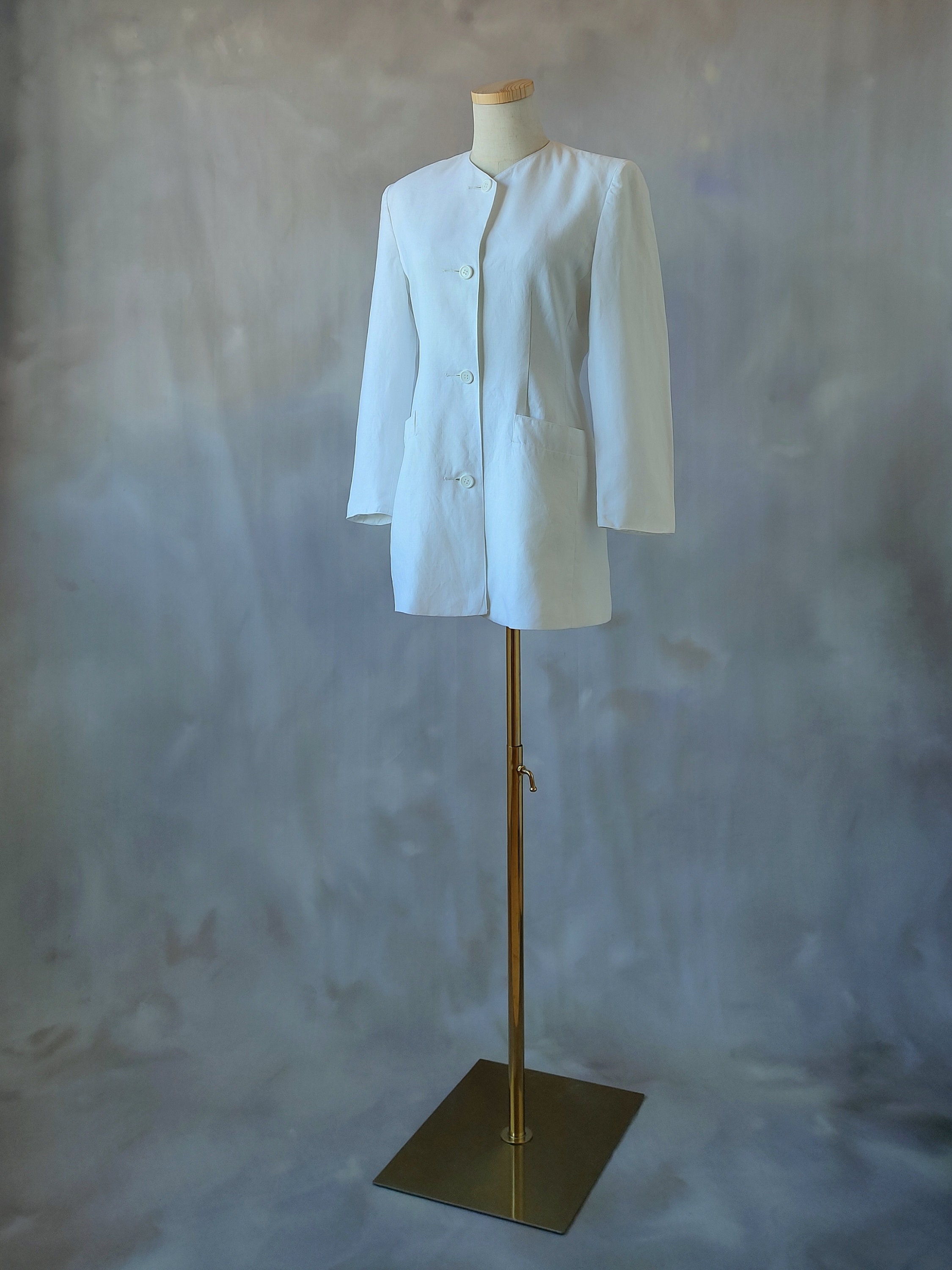 ヴィンテージ マックスマーラ リネン ブレザー：80年代風 ホワイト
