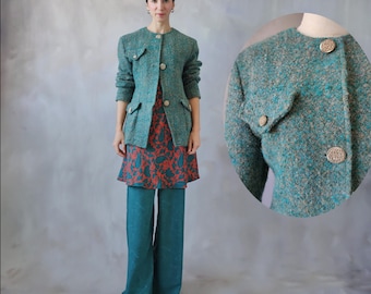 Vintage Green Short Leather Jacket - Etsy Vintage Green Short Leather Jacket - Etsy