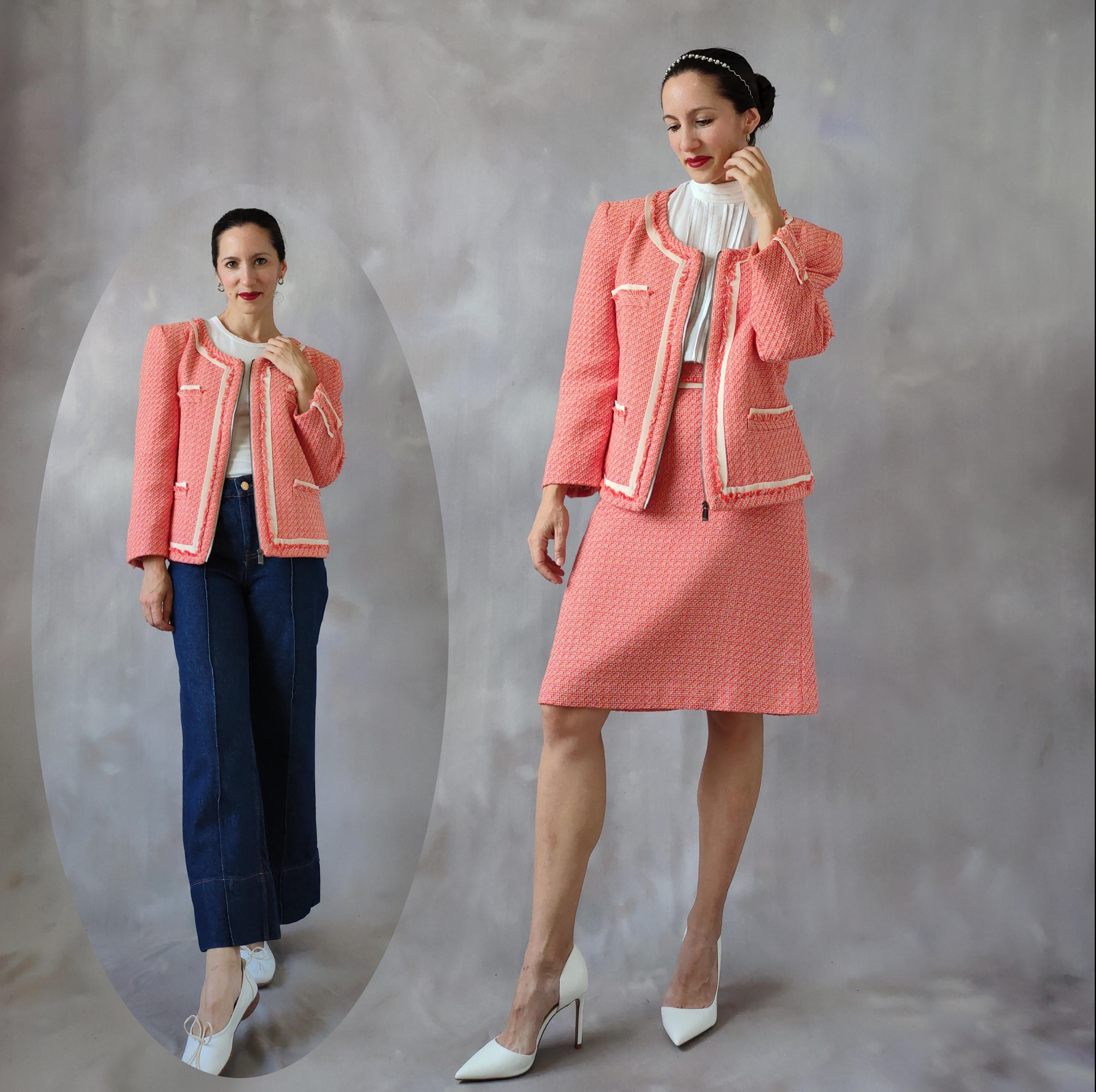 Red Chanel Blazer - Etsy Red Chanel Blazer - Etsy