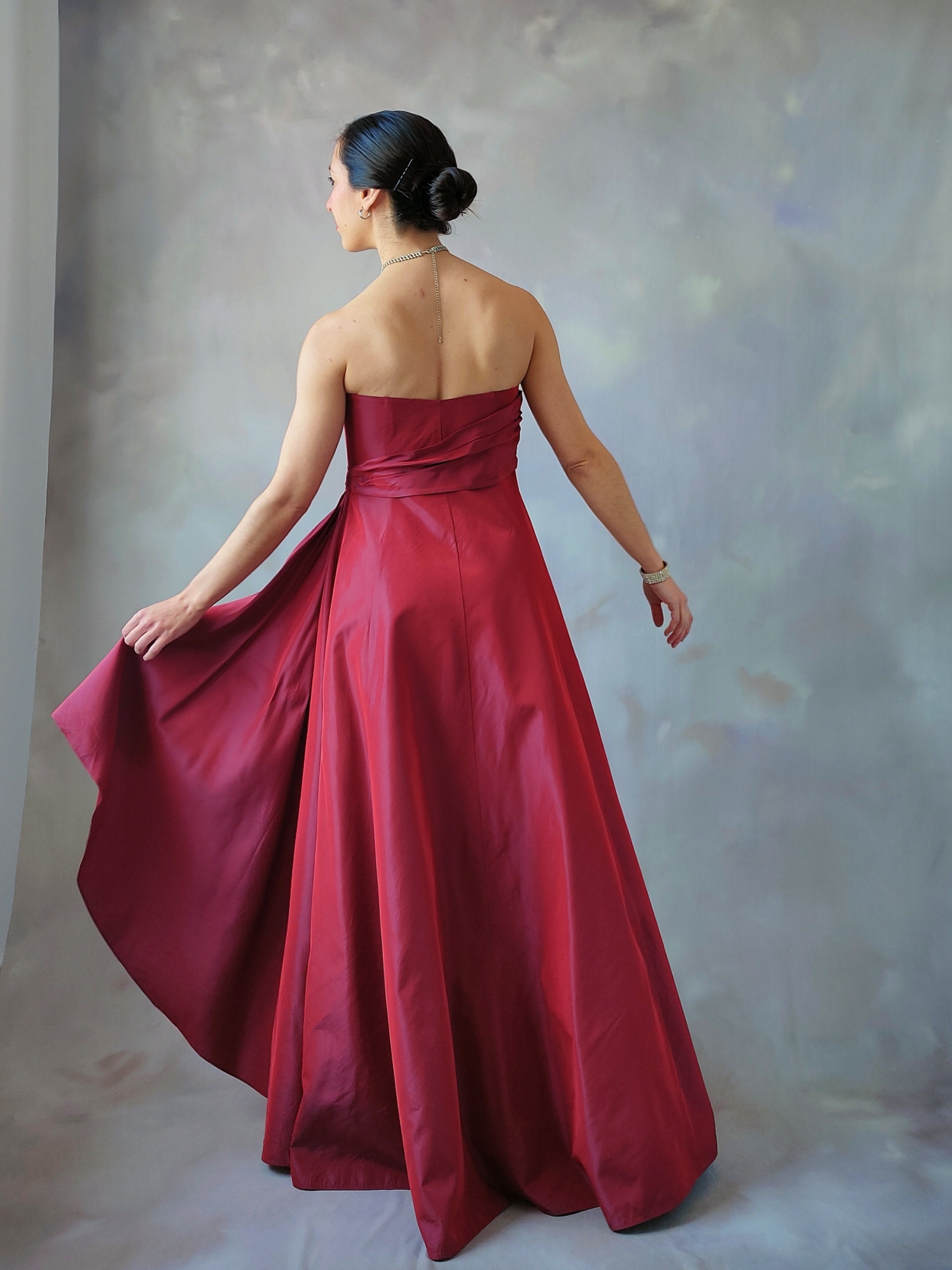 red taffeta prom dress Renaissance Taffeta Gown Teuta Matoshi