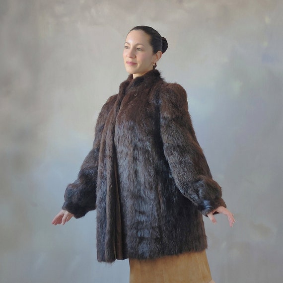 Leather Jacket Womens Jacket 80s Fur Jacket Vintage 80s American