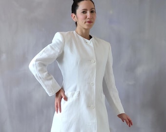 MaxMara ホワイト テーラードジャケット Gabardine wool blazer, white | Max Mara