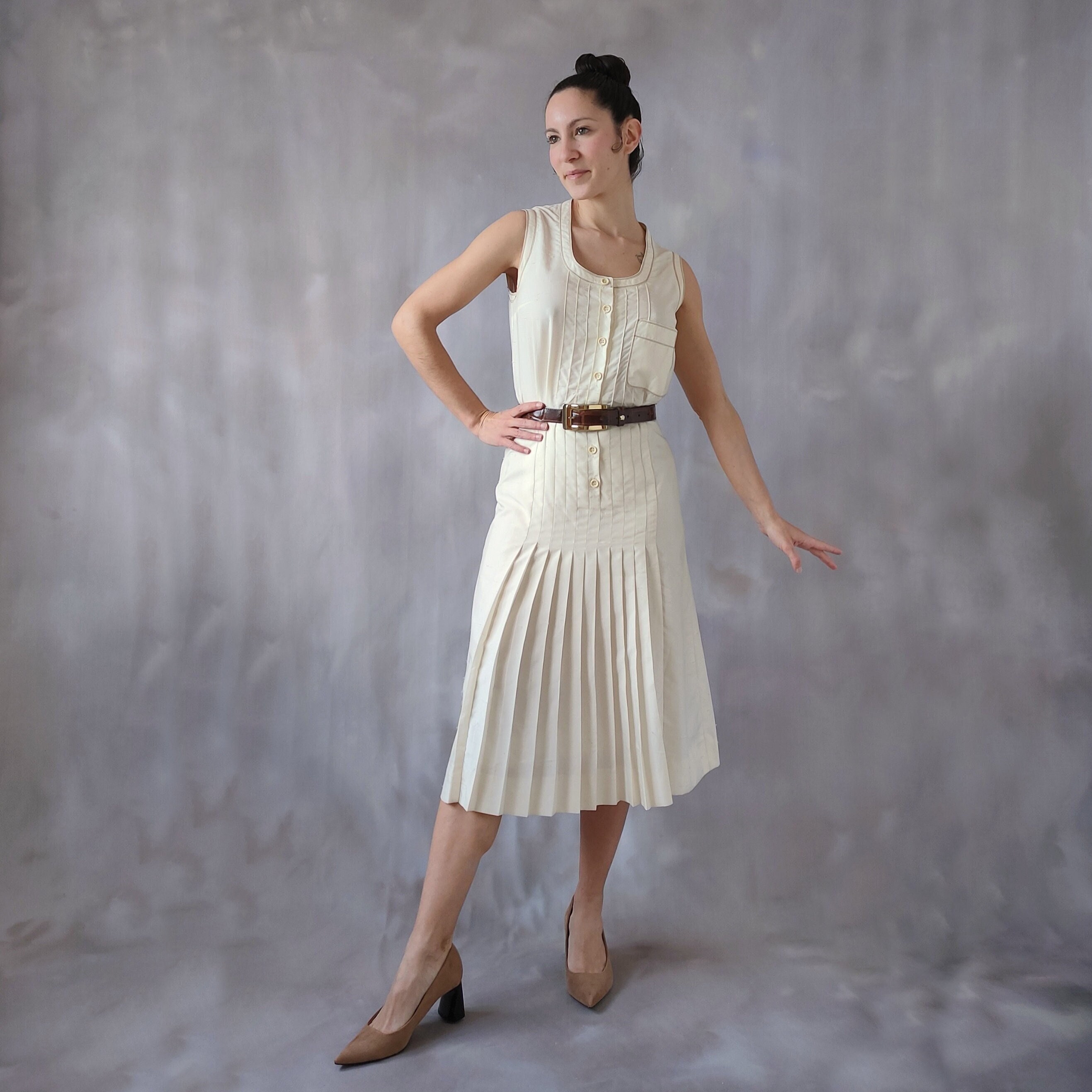 and mary Ann ribbon pleats dress