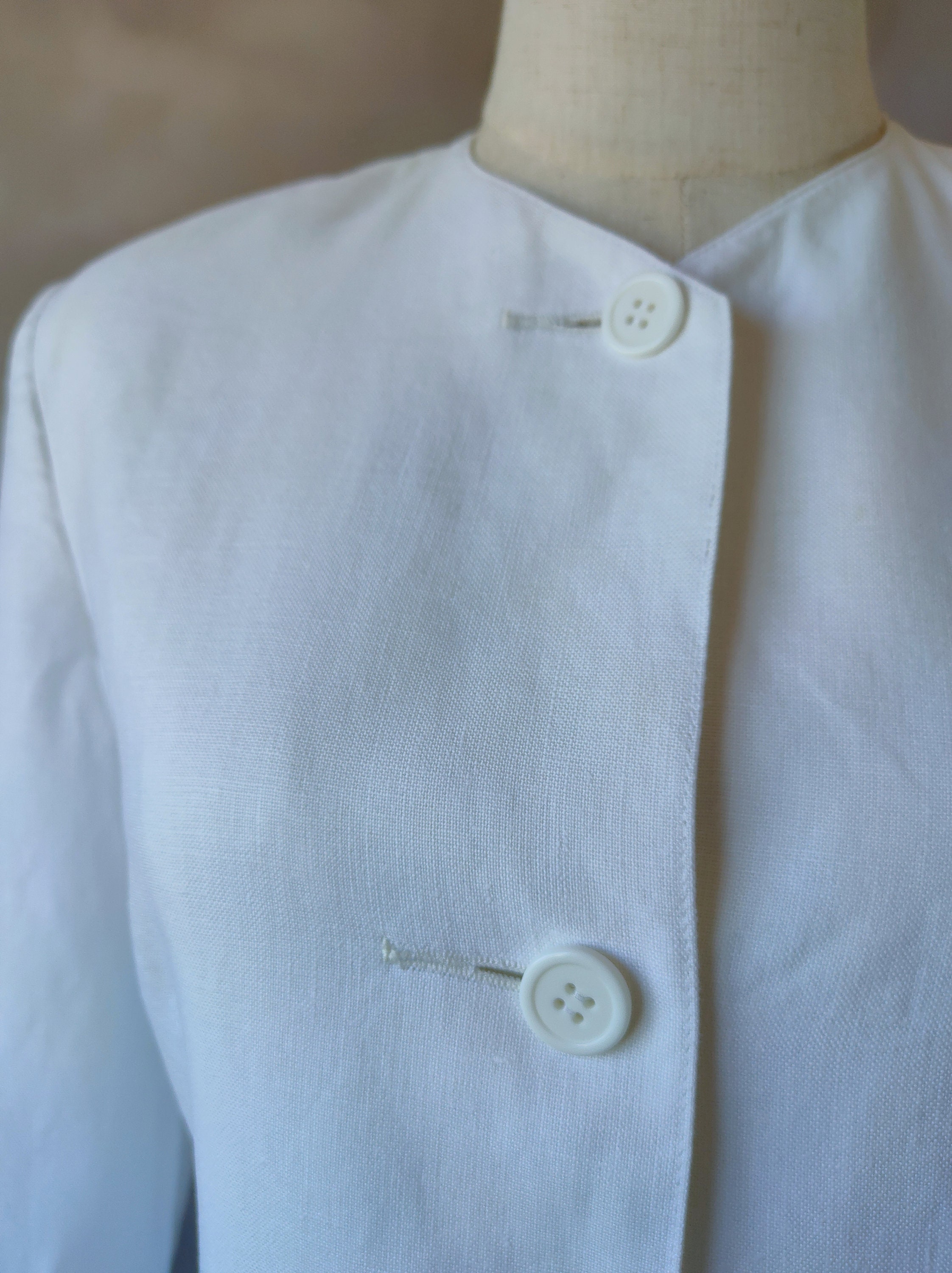 ヴィンテージ マックスマーラ リネン ブレザー：80年代風 ホワイト