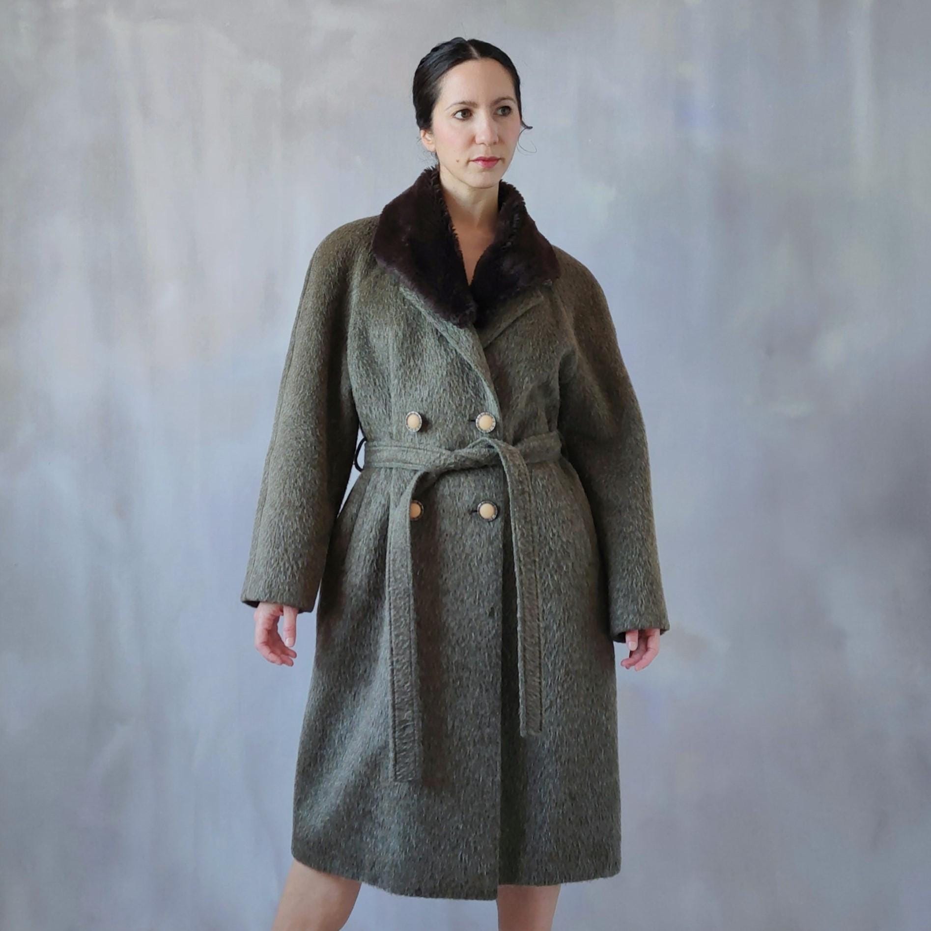 ジャケット・アウター 80s Italy Wool Alpaca Reversible Coat 80s Mugler Alpaca Wool Coat | S - Lucky Vintage