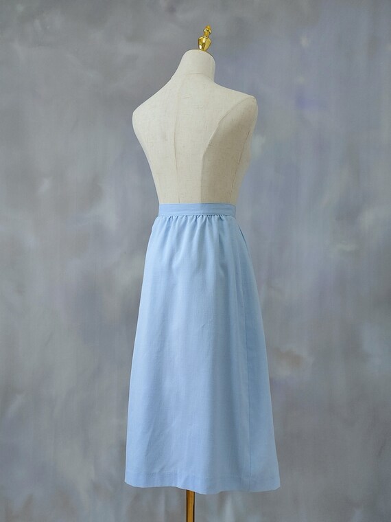 Light Blue Midi Pleated Skirt Vintage Linen Midi Skirt 80s Light Blue Skirt 70s Skirt Coquette Skirt Linen Skirt Formal Skirts Etsy